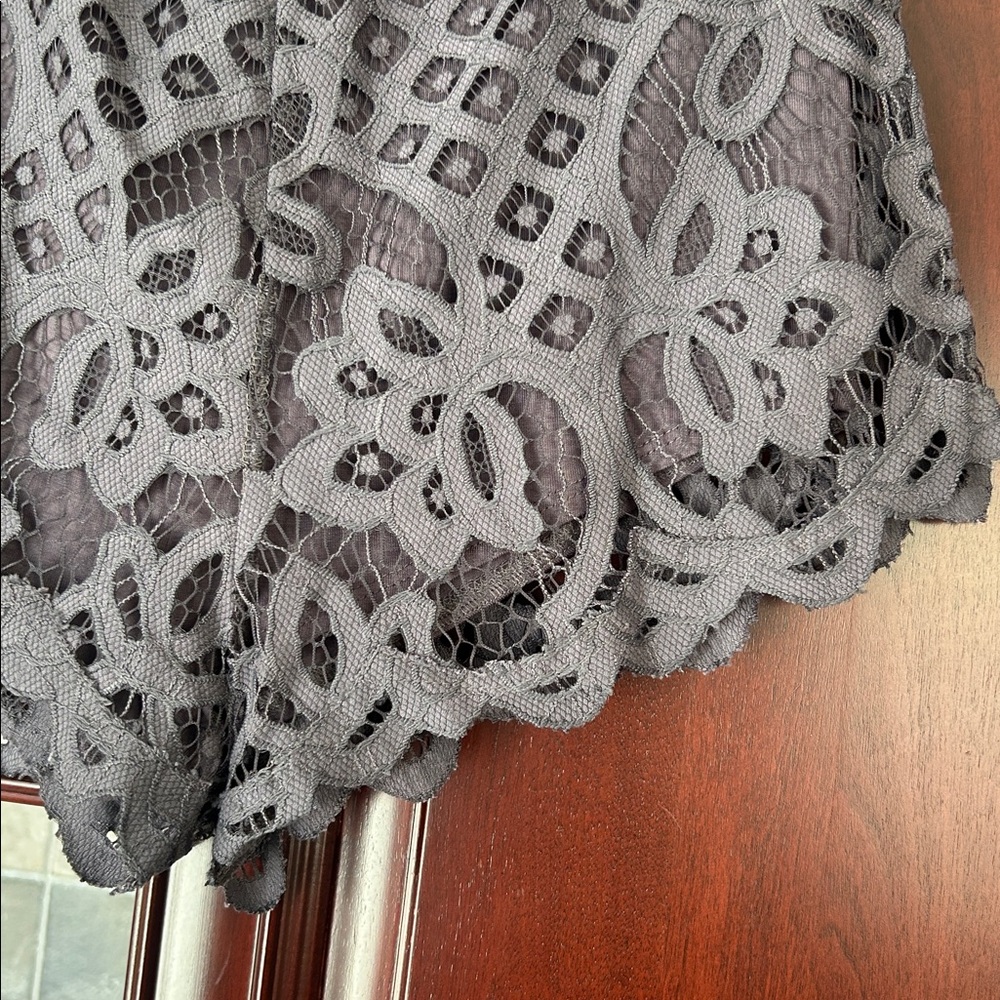 Women’s Gray Crochet Lace High-Waist Shorts - Picture 8 of 11